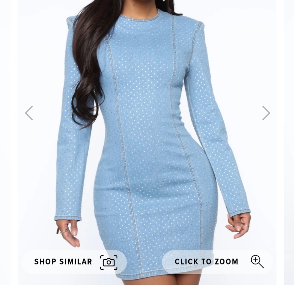 Rhinestone denim dress